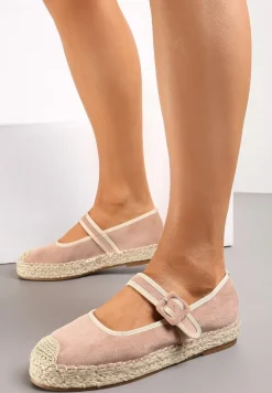 Różowe Espadryle na Plecionej Podeszwie z Juty Blecotta