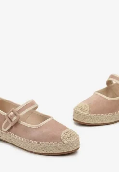Różowe Espadryle na Plecionej Podeszwie z Juty Blecotta