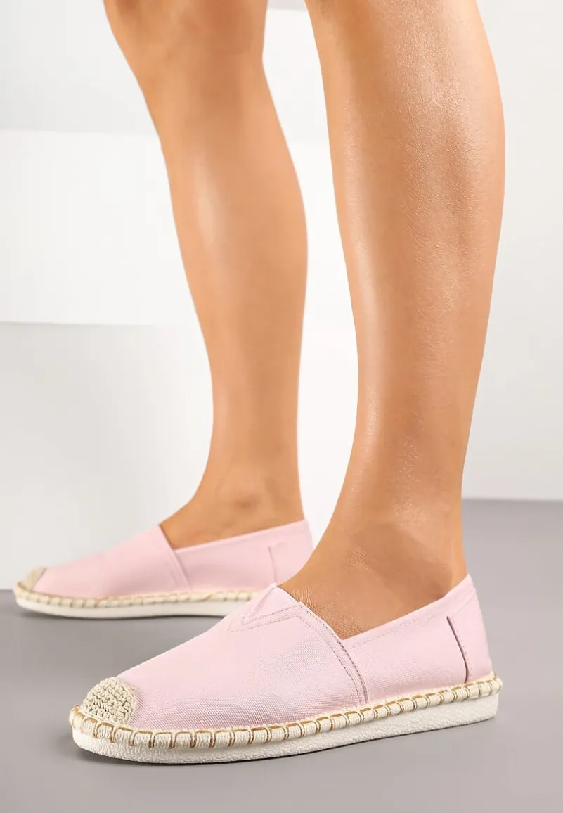 Różowe Espadryle z Plecionką Natifelle