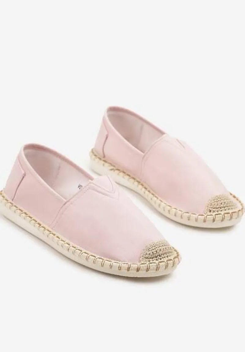 Różowe Espadryle z Plecionką Natifelle