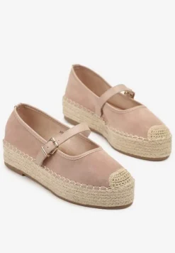 Różowe Espadryle z Plecionką i Paskiem Fevolise