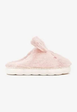 Różowe Futrzane Kapcie Vices na Platformie z Tłoczeniem w Stylu Królika Adarevia