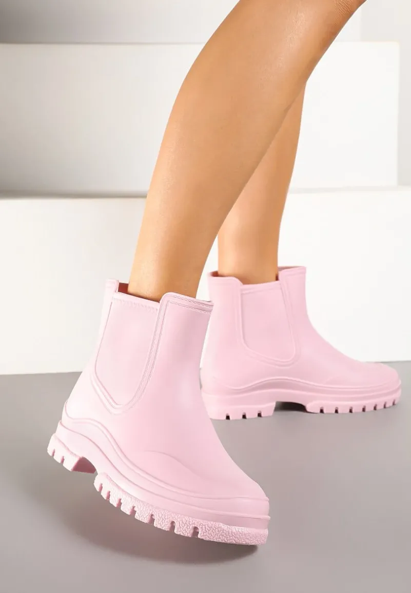 Różowe Kalosze w Stylu Sztybletów Aslovia