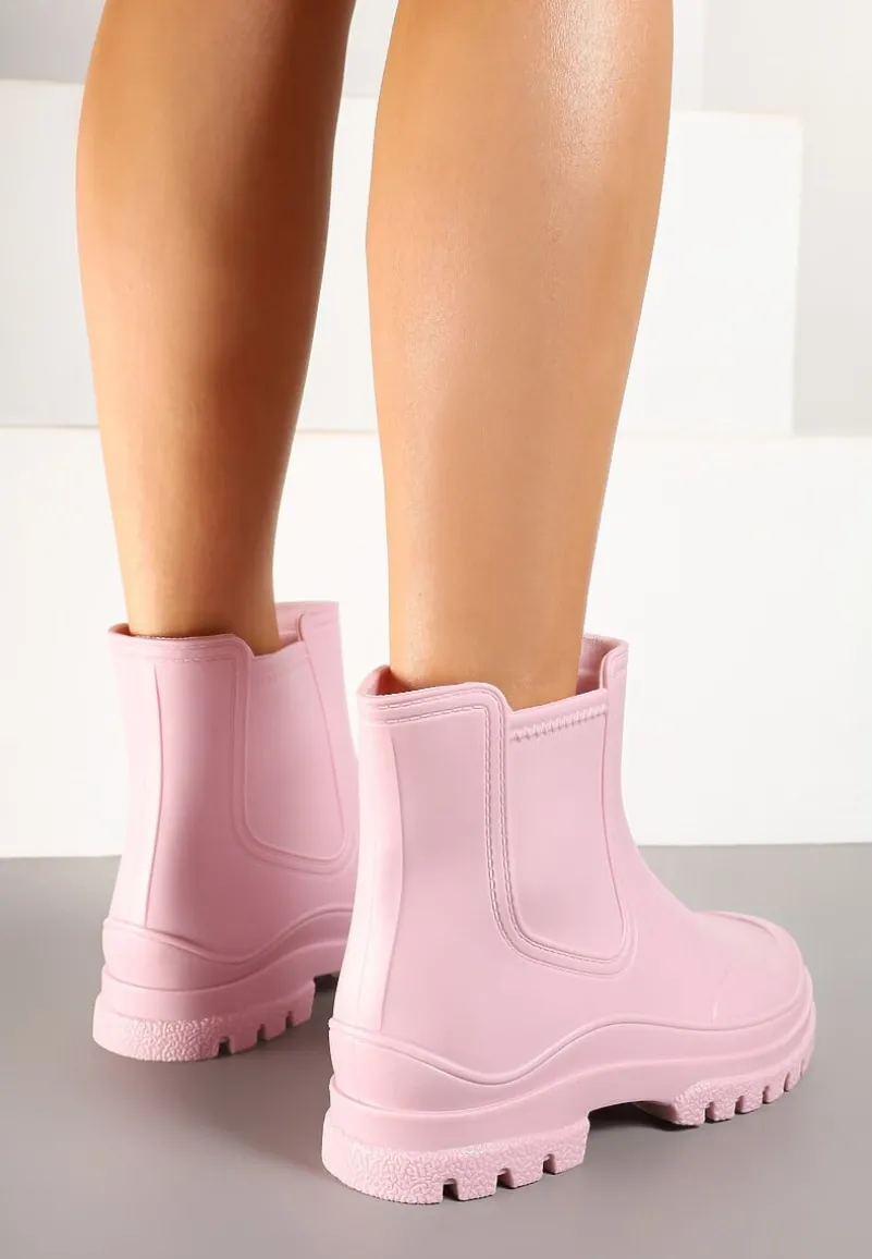 Różowe Kalosze w Stylu Sztybletów Aslovia