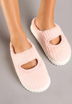 Różowe Kapcie Pluszowe z Wycięciem na Nosku Tamiviela