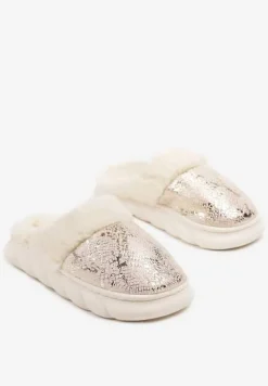 Różowe Kapcie Vices na Piankowej Podeszwie Zdobione Futrem Eleadraea