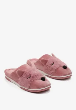 Różowe Kapcie z Futerkiem i Imitacją Uszu Bervenka