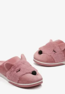 Różowe Kapcie z Futerkiem i Imitacją Uszu Bervenka