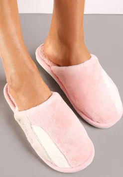 Różowe Kapcie z Futerkiem i Naszywką Ylitalo
