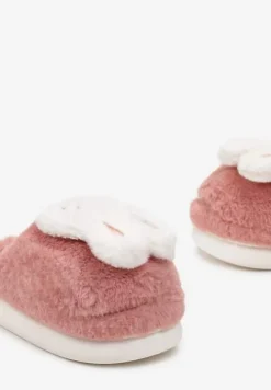 Różowe Kapcie z Futerkiem i Ozdobnym Królikiem Alembia