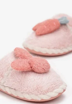Różowe Kapcie z Futerkiem i Ozdobą Zretol