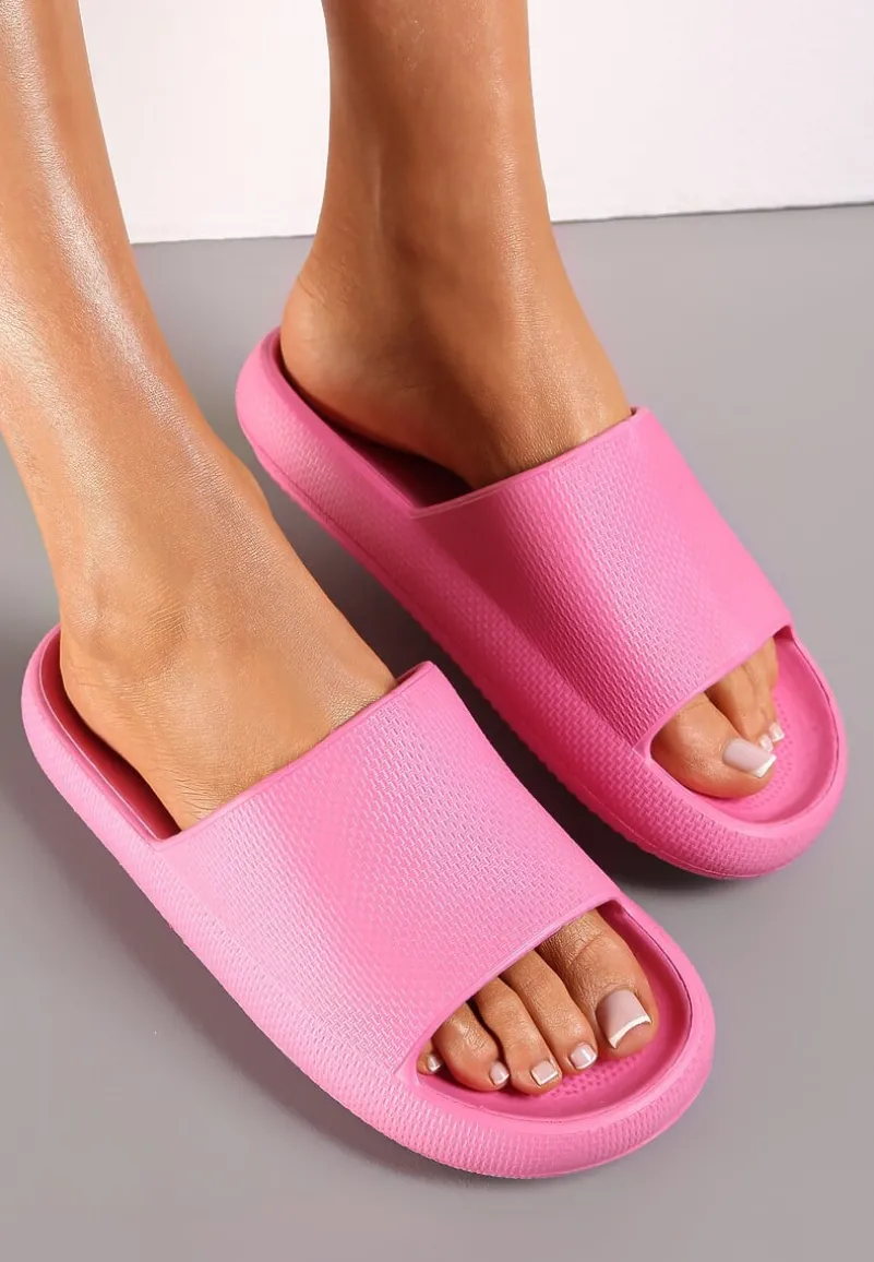 Różowe Klapki Basenowe na Grubej Podeszwie Welija