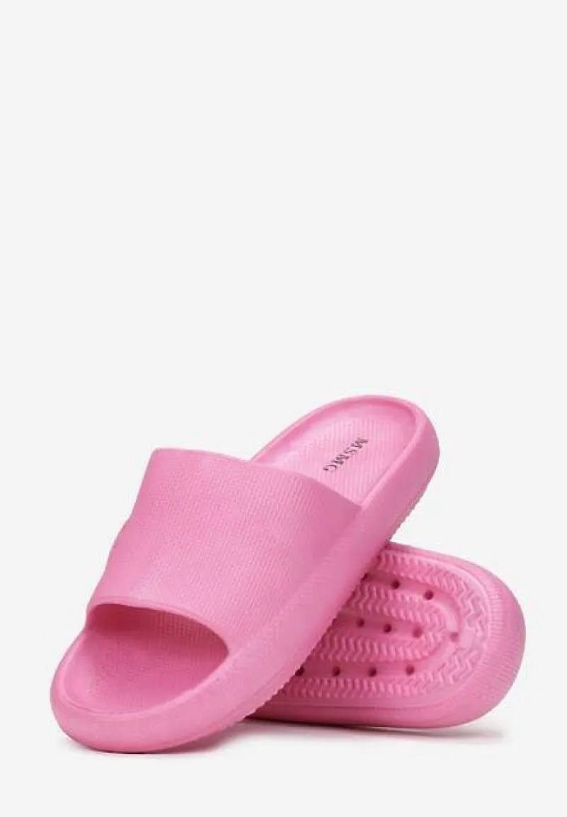 Różowe Klapki Basenowe na Grubej Podeszwie Welija