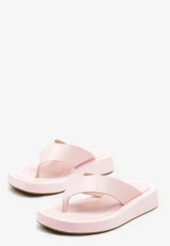 Różowe Klapki Japonki na Platformie Ilvima