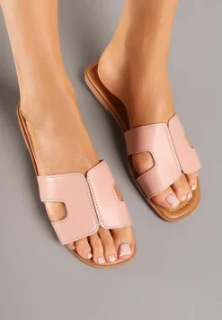 Różowe Klapki z Geometrycznym Wzorem Pillirella