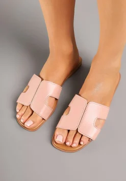 Różowe Klapki z Geometrycznym Wzorem Pillirella