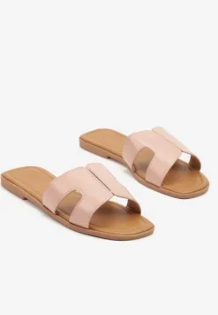 Różowe Klapki z Geometrycznym Wzorem Pillirella