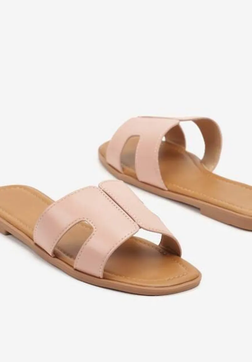 Różowe Klapki z Geometrycznym Wzorem Pillirella