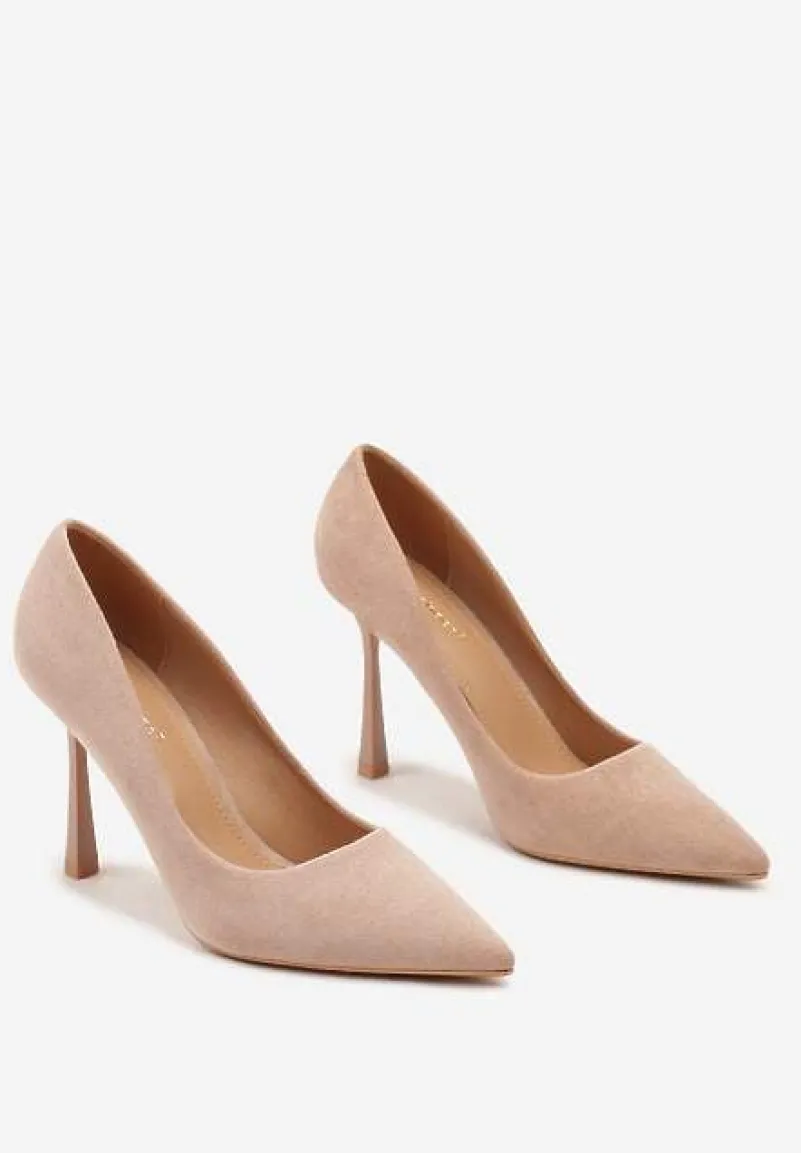 Różowe Klasyczne Szpilki z Ekozamszu z Noskiem w Szpic Sanarielle