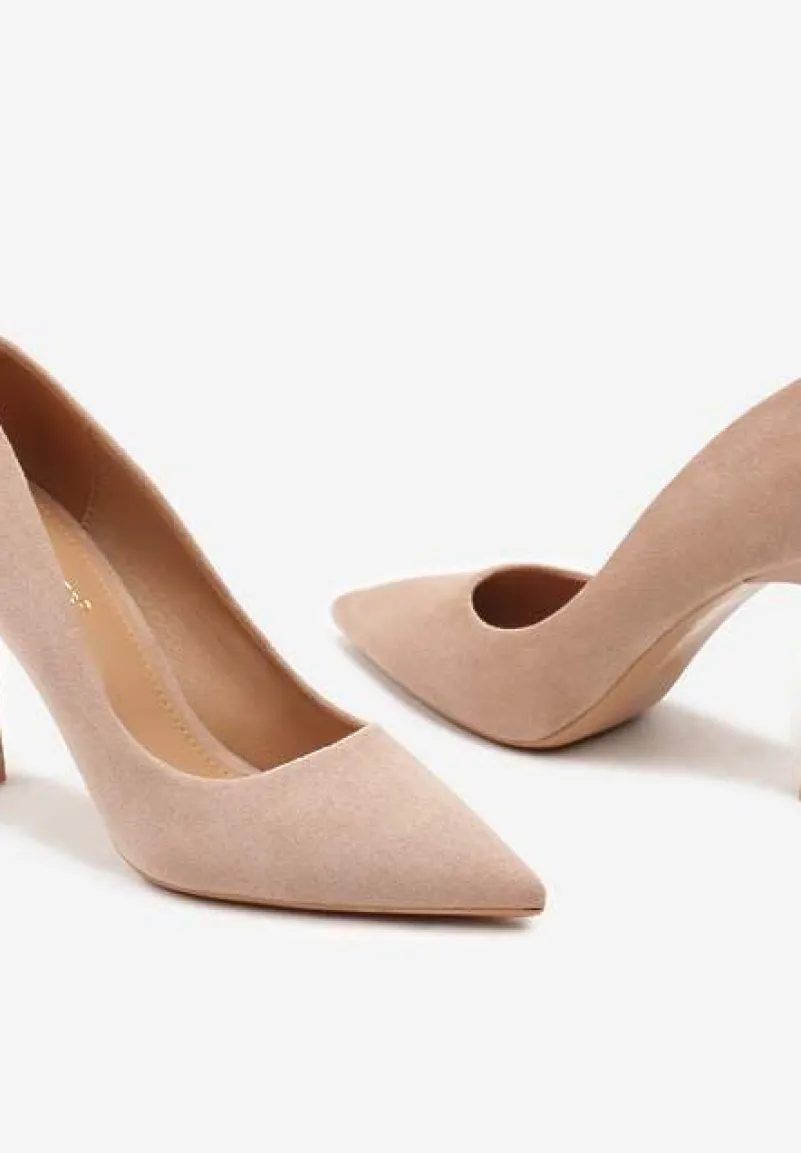 Różowe Klasyczne Szpilki z Ekozamszu z Noskiem w Szpic Sanarielle