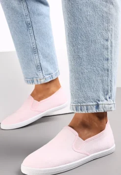 Różowe Materiałowe Tenisówki na Elastycznej Podeszwie Aishani
