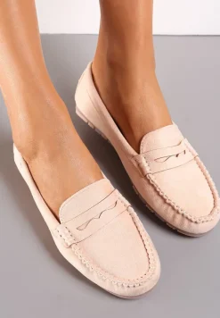 Różowe Mokasyny z Przeszyciami i Wkładką ze Skóry Naturalnej Isotta