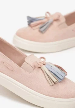 Różowe Półbuty z Chwostami na Grubej Podeszwie Melana