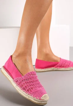 Różowe Plecione Espadryle z Warkoczem z Juty na Podeszwie Atheresa