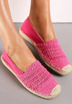 Różowe Plecione Espadryle z Warkoczem z Juty na Podeszwie Atheresa