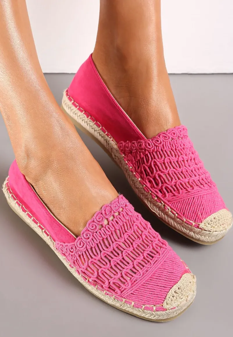 Różowe Plecione Espadryle z Warkoczem z Juty na Podeszwie Atheresa