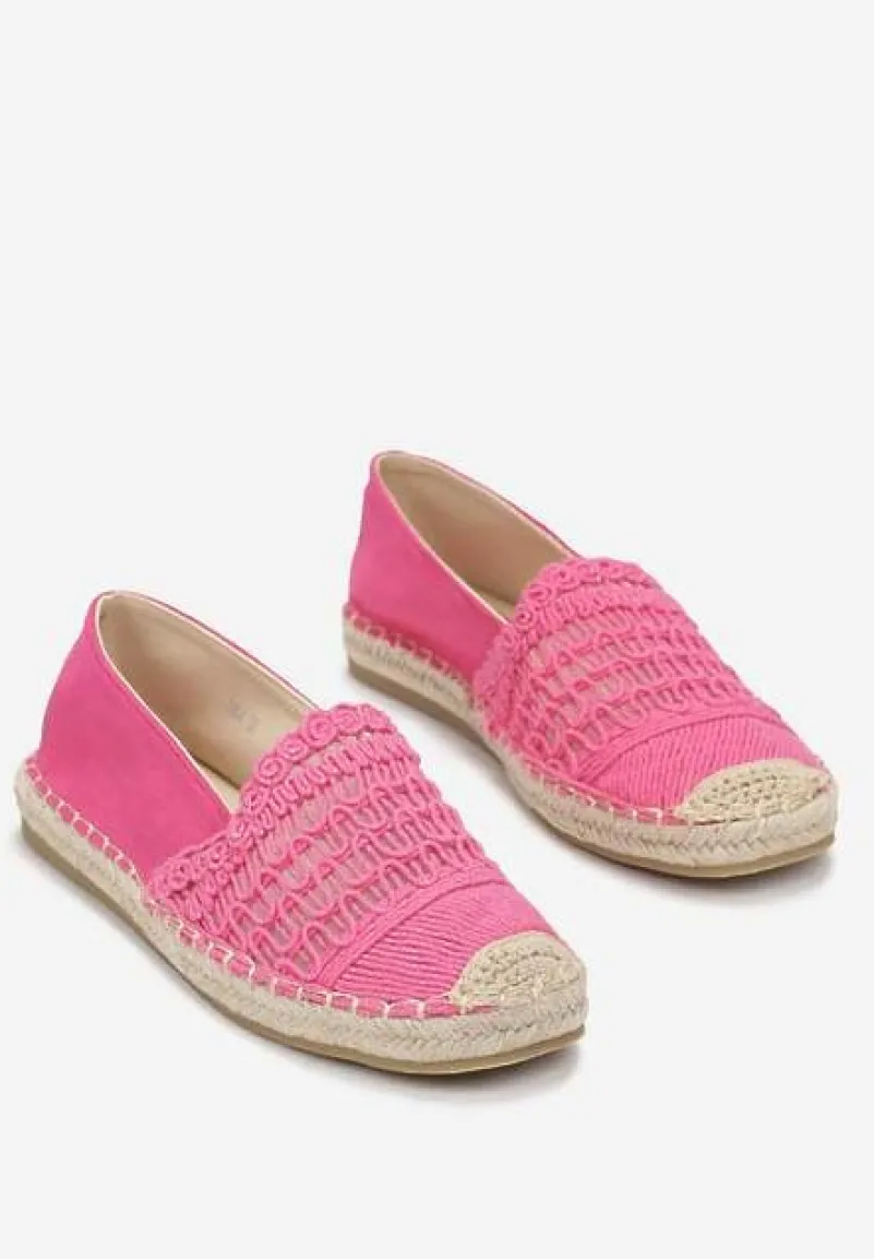 Różowe Plecione Espadryle z Warkoczem z Juty na Podeszwie Atheresa