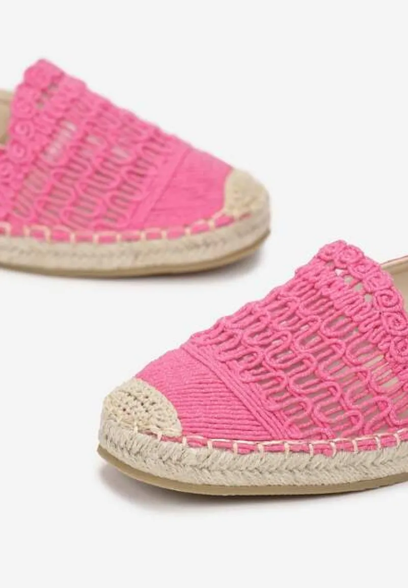 Różowe Plecione Espadryle z Warkoczem z Juty na Podeszwie Atheresa