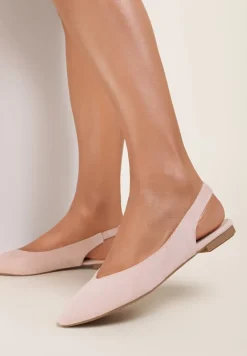 Różowe Sandały z Odkrytą Piętą i Noskiem Typu Migdałek Nemegoria