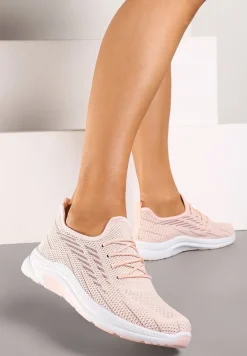 Różowe Siateczkowe Buty Sportowe na Piankowej Podeszwie Linidas