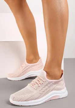 Różowe Siateczkowe Buty Sportowe na Piankowej Podeszwie Linidas