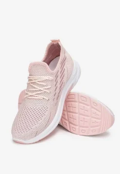 Różowe Siateczkowe Buty Sportowe na Piankowej Podeszwie Linidas
