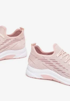 Różowe Siateczkowe Buty Sportowe na Piankowej Podeszwie Linidas