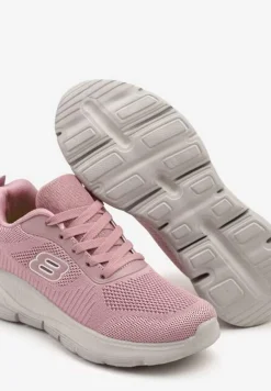 Różowe Siateczkowe Buty Sportowe Sneakersy na Piankowej Podeszwie Zdobione Aplikacją Sonessa