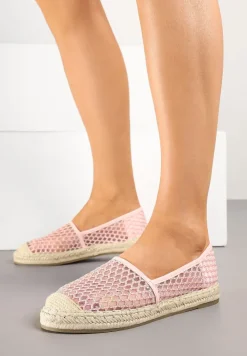 Różowe Siateczkowe Espadryle na Podeszwie z Plecionki Setariva