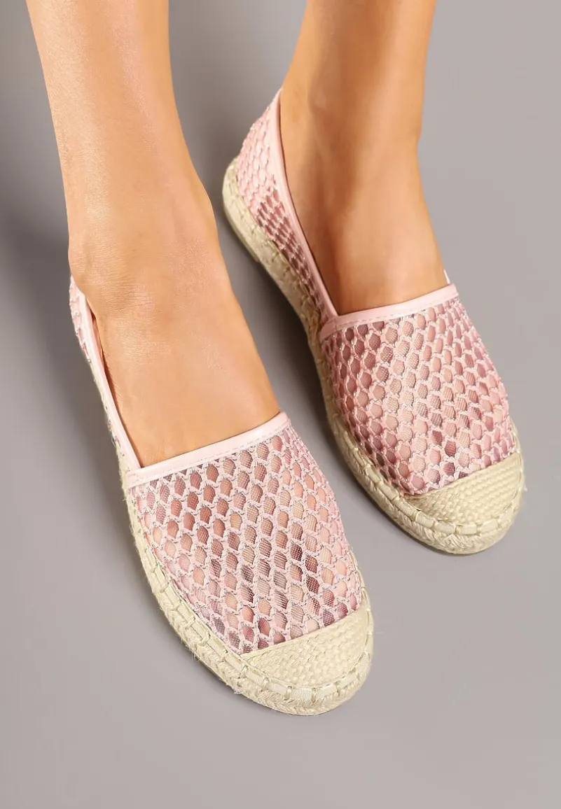 Różowe Siateczkowe Espadryle na Podeszwie z Plecionki Setariva