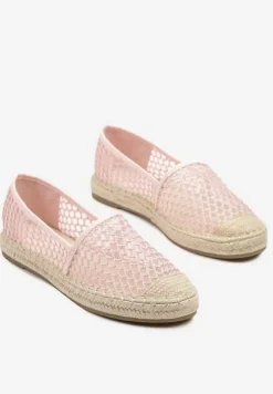 Różowe Siateczkowe Espadryle na Podeszwie z Plecionki Setariva