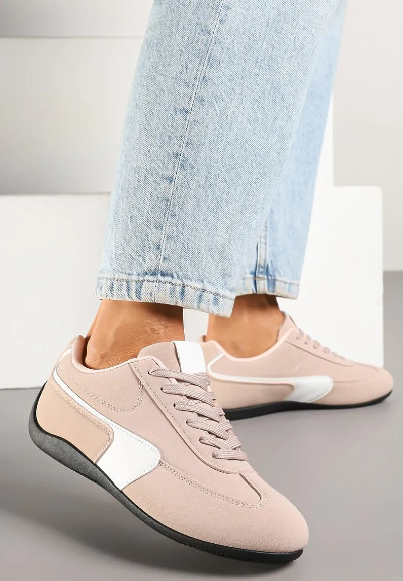 Różowe Sneakersy Typu Klasyczne Tenisówki Zelritia