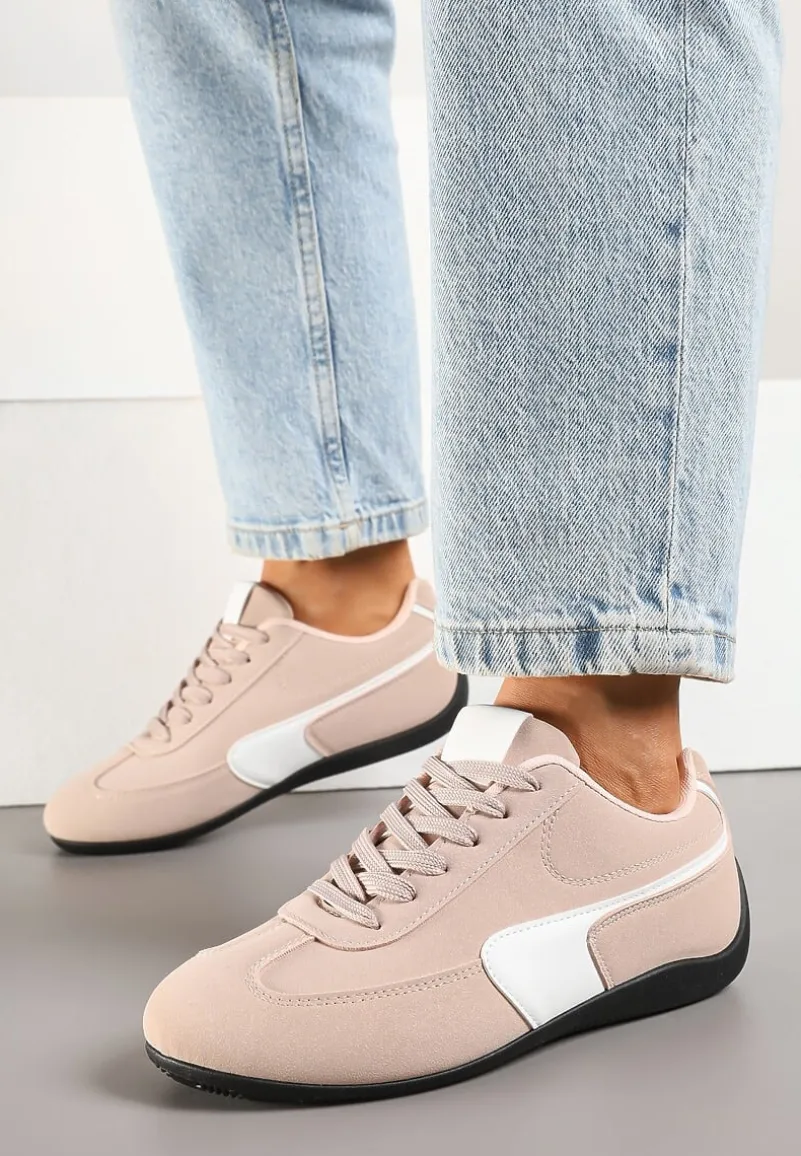Różowe Sneakersy Typu Klasyczne Tenisówki Zelritia