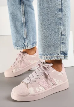 Różowe Sneakersy w Geometryczny Wzór Valdisa