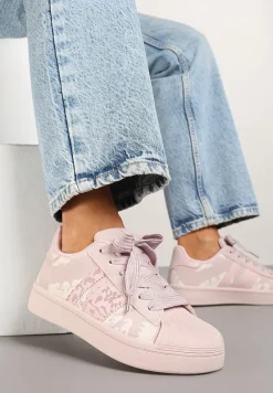 Różowe Sneakersy w Geometryczny Wzór Valdisa