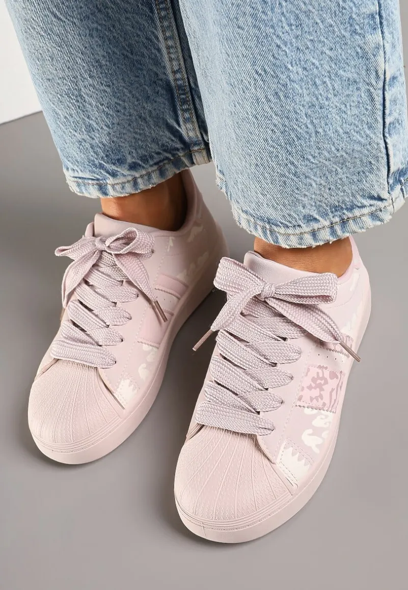 Różowe Sneakersy w Geometryczny Wzór Valdisa