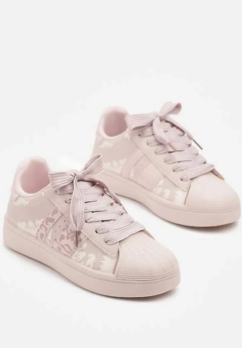 Różowe Sneakersy w Geometryczny Wzór Valdisa
