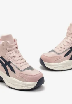 Różowe Sneakersy za Kostkę na Grubej Podeszwie Luntris