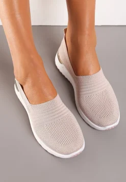 Różowe Tenisówki Elastyczne z Metaliczną Wstawką na Zapiętku Jestella