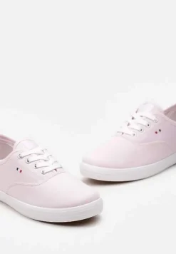 Różowe Tenisówki Przed Kostkę ze Sznurowaniem Faeradie
